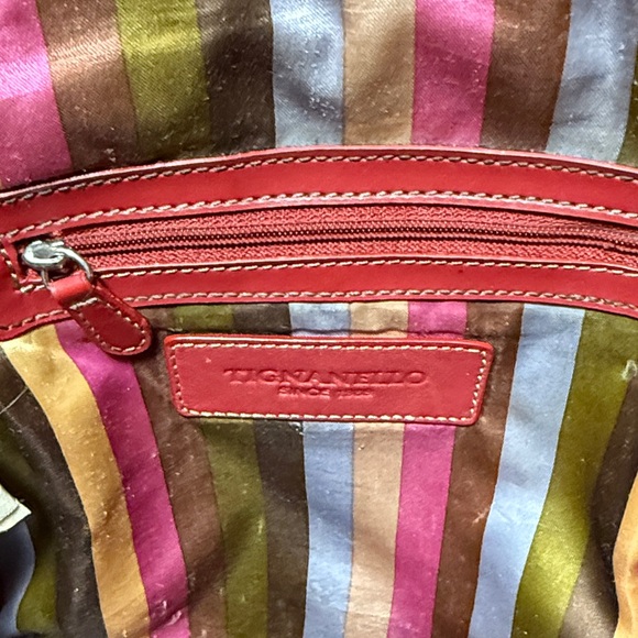 Tignanello Striped Shoulder Bag with Red Accents B8 - Picture 4 of 4